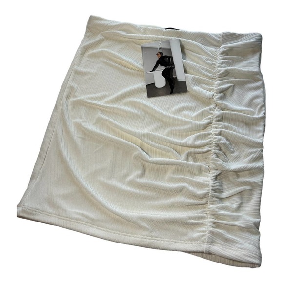 NAKED WARDROBE The Extra Mini Skirt Slinky Collection in White - Size XL- NWT - Picture 4 of 16